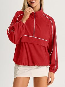 Quarter Zip Pullover Women UPF 50+ <b>Lightweight</b> Windbreaker <b>Jacket</b> <b>Running</b> Hiking Outdoor Pullover with Pocket - Product Image 2