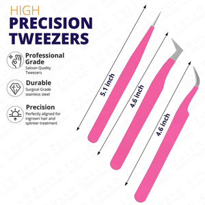 Premium Stainless Steel Eyelash Extension Tweezers Set OEM Private Label Pointed Tip Isolation Precision <b>Lash</b> Tool <b>Kit</b> - Product Image 3