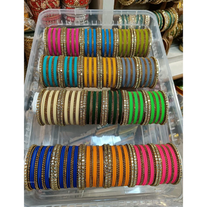 ชุดกำไลข้อมือประดับเพชรเทียมสีทองสำหรับผู้หญิง เครื่องประดับแฟชั่น กำไลแบบซ้อนได้ - Product Image 5