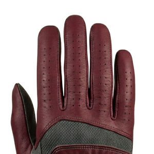 ถุงมือกอล์ฟหนังแท้สีแดงเลือดหมู QASW SPORT สำหรับผู้ชาย ระบายอากาศได้ดีทุกสภาพอากาศ พร้อมแผ่นรองข้อนิ้วแบบตาข่าย หนัง Cabretta ปิดแบบสวม - Product Image 2