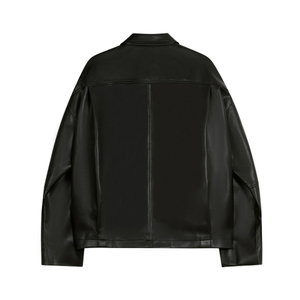 Customized Fitted Men's <b>Leather</b> Jacket Winter Stand Collar Front Logo Zipper Closure Casual Quick Dry Breathable High Quality - Product Image 4