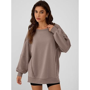 Sweat-shirts décontractés pour femmes personnalisés, légers, en molleton, surdimensionnés, unis - Product Image 3