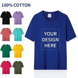 High Quality Wholesale Men's <b>Combed</b> Cotton 220g Solid Color Blank Short Sleeve T-Shirt-Versatile Seamless <b>Hot</b> Sale - Product Image 5