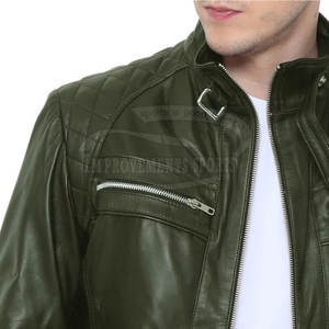 Veste en cuir à fermeture éclair à col montant pour hommes de haute qualité Tissu d'hiver à capuche dans toutes les couleurs et tailles État neuf - Product Image 5