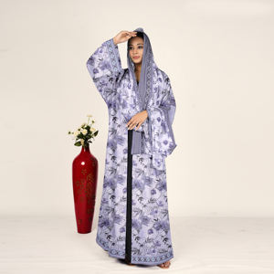 Abaya de Chifón con Estampado Floral y Juego de Pañuelo para Mujer, Estilo Abierto por Delante, Atuendo Árabe Modesto, Ropa Islámica para el Ramadán - Product Image 3
