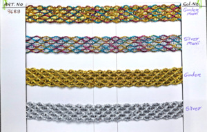 Cinta de encaje metálica con hilo dorado y plateado, ribete de ganchillo para decoración de prendas, zapatos y costura, ecológica y duradera - Product Image 4