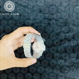 Montre de luxe Charm_Jewells en acier inoxydable, boîtier 40 mm, mouvement mécanique analogique, accents de diamants lumineux, unisexe, mode, 10 bars - Product Image 3
