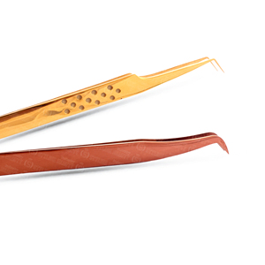 Pinzas de Acero Inoxidable para Extensión de Pestañas en Oferta, Color Dorado y Oro Rosa, Antiestáticas, Diseño Confortable, Fácil de Agarrar, Longitud de 12-14 cm - Product Image 4