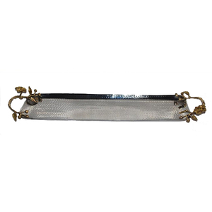 Plateau de service créatif de luxe en métal poli argenté et doré, durable, pour bonbons, snacks et aliments, idéal pour mariages et fêtes, vente en gros - Product Image 6