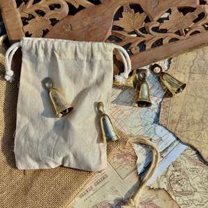 Campanas Pequeñas de Latón Hechas a Mano, Estilo Vintage, Campanas Decorativas, Campanas de Viento Vintage, Decoración para el Hogar, Bodas, Árbol de Navidad - Product Image 3