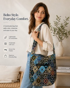 Bolso Bandolera de Jacquard Tejido Premium, Bolso de Hombro Multiusos, Duradero y Elegante - Product Image 2