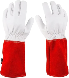Guantes de soldadura TIG de cuero de primera calidad, resistentes, hechos a medida, guantes de soldadura de cuero vacuno. - Product Image 2