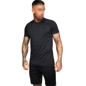 Ensemble de chemises d'été à manches courtes en tricot uni noir de haute qualité, design unique et doux, best-seller - Product Image 1