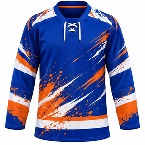 Maillot de hockey sur glace pour homme grande taille avec impression du logo de l'équipe, maille respirante, manches longues, écologique, imperméable, séchage rapide - Product Image 6