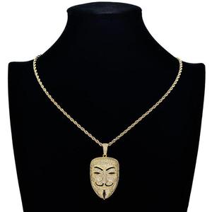 Collar con Colgante de Cruz de Moissanita Completa, Chapado en Oro, Cadena para la Cara, Joyería Unisex de Hip Hop, Regalo - Product Image 1
