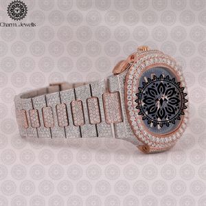 Reloj Charm_Jewells de Lujo en Acero Inoxidable, Caja Tonneau de 42 mm, Movimiento Mecánico Analógico, Incrustaciones de Diamantes, Cierre Plegable - Product Image 2