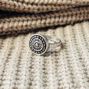 Brass Chakra <b>Ring</b> <b>Boho</b> Tribal <b>Ring</b> 925 sterling silver <b>ring</b> Bedded <b>ring</b> oxidized silver <b>ring</b> for Men's - Product Image 1