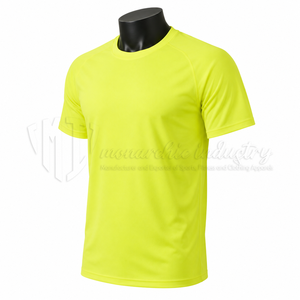 เสื้อฟุตบอลคอกลมสีเหลืองนีออนสำหรับผู้ชาย ผ้าโพลีเอสเตอร์ 100% ระบายเหงื่อได้ดี แขนสั้น ทรงปกติ เสื้อผ้าสำหรับผู้ใหญ่ - Product Image 3