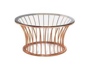 Mesa de Centro Moderna de Estilo Actual, Mesa de Centro Redonda con Tapa de Vidrio para el Pasillo, Mesa de Centro con Tapa de Vidrio para el Dormitorio, Muebles para el Hogar - Product Image 3