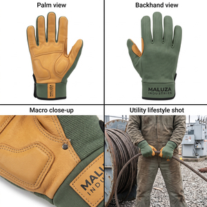 Gants de travail mécaniques à écran tactile, directement de l'usine, durables, en microfibre rembourrée, avec grip, vêtements de protection industriels en polyester - Product Image 4