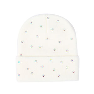 Bonnet d'hiver chaud en fibre acrylique de couleur unie avec logo brodé personnalisé, vente en gros de mode, bonnets tricotés avec logo sur mesure - Product Image 4