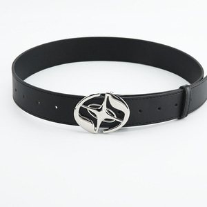 Ceinture en cuir de vachette pour femme, nouvelle collection, décontractée, passe-partout, avec boucle lisse, style coréen simple et tendance, longueur personnalisable, en stock - Product Image 5