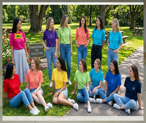T-shirt en coton tricoté de haute qualité pour femme, couleur unie, imprimé personnalisé, col uni, style décontracté, compressé, fabriqué au Bangladesh - Product Image 2