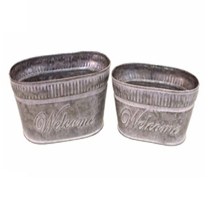 Eco-Friendly Oval Shape <b>Galvanized</b> <b>Bucket</b> Planters with Metal Handles Customizable Size for Home & Garden Flower Pots - Product Image 6