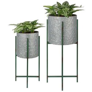<b>Large</b> Decorative Metal Planter <b>Pot</b> Modern Flower <b>Pot</b> For Indoor Outdoor Garden Balcony Patio And Home Decoration - Product Image 2