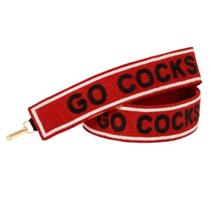 New Design For College Teams & Fan Gear Fully Customizable Text Go Cocks Red and Black Color Beaded Fashion Gameday Straps 2026 - Product Image 1
