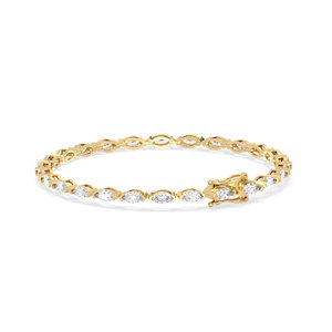 REYES Original Design 925 Sterling <b>Silver</b> Marquise Cut 5.5Ct Moissanite Box Lock Tennis <b>Bracelet</b> Engagement Gift for Her and Him - Product Image 5