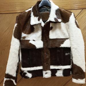 Veste coupe-vent en cuir de vachette tissé artisanal de qualité supérieure pour femmes, motif géométrique, décoration en cristal, design respirant, nylon - Product Image 1