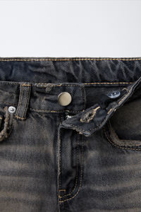 Shorts Largos de Mezclilla Sólidos 2026 con Cintura Interior Ajustable, Cierre de Botones Delanteros, Diseño Desgastado por el Sol, Transpirables y de Secado Rápido - Product Image 4