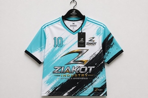 Wholsale Direct ZIAKOT INDUSTRY Best Selling Custom Aqua <b>Black</b>-<b>White</b> Sublimation Soccer Uniform Jersey - Product Image 1