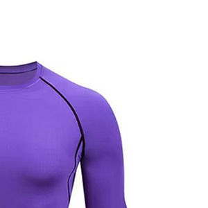 Customizable <b>Men</b> Compression Shirts Knitted Short Sleeves Moisture Wicking <b>Stretch</b> Fitness Workout Sports Wear OEM - Product Image 5