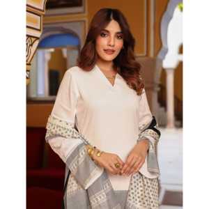 ชุดคุรตะผู้หญิงสีขาวนม ระบายอากาศได้ดี แขนยาว ไซส์ XS - Product Image 6