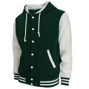 Custom Hooded Varsity <b>Jacket</b> Snap Button <b>Baseball</b> Letterman <b>Jacket</b> OEM Private Label Streetwear College Outerwear - Product Image 3
