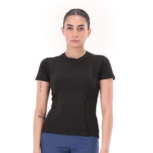 <b>Women</b> <b>Black</b> Short Sleeve Crew Neck T <b>Shirt</b> Slim Fit Basic Casual Tee Stretch Everyday Top <b>Womens</b> Fashion Clothing Wear Da - Product Image 1