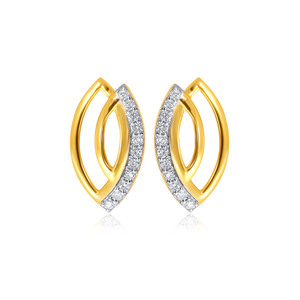 Elegance of Vision Diamond Studs Round Cut Diamond Earrings Yellow Gold Women's Minimalist Everyday Wear Natural H Color <b>Stone</b> - Product Image 1