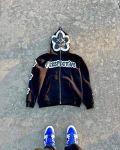Sweat à capuche zippé surdimensionné pour homme en coton éponge 500 g/m² avec motif animal 3D personnalisé pour le streetwear d'automne. - Product Image 2