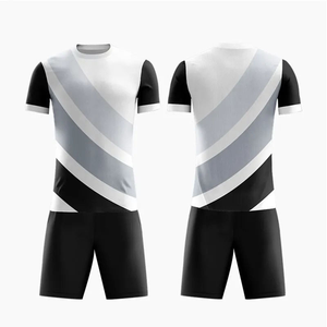 Conjunto de Camiseta y Pantalones Cortos de Fútbol Unisex Blancos, Sublimación, Poliéster Transpirable, Uniforme para Adultos, Equipo, Personalizado, Servicio OEM - Product Image 4