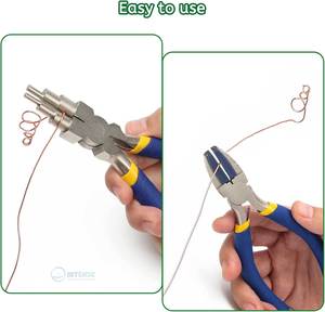 Stainless Steel Jewelry Making 6-In-1 <b>Pliers</b> <b>Set</b> with Bail Making Flat Nose Jump Ring Craft Tools Blue - Product Image 5