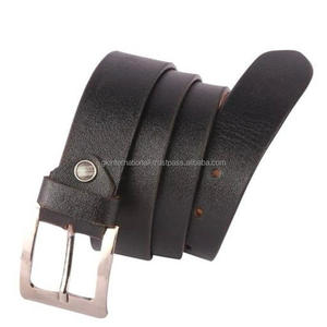 Ceinture décontractée en cuir noir monocouche pour homme avec boucle ardillon amovible en alliage de zinc Tailles personnalisées disponibles - Product Image 5
