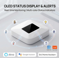 Gateway Multimodo Tuya OLED ZigBee 3.0, Hub Mesh, Puente Inalámbrico, Compatible con Alexa, Google Home y Smart Life