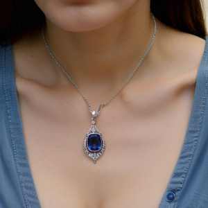 Bijoux en argent sterling saphir bleu serti clos, style ethnique, pierres précieuses, faits à la main, vente en gros pour enfants - Product Image 2