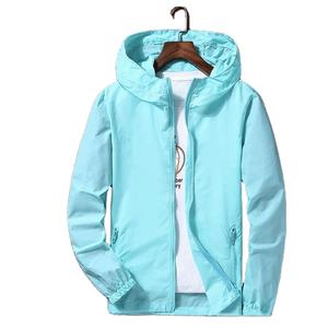 Veste imperméable coupe-vent pour homme à capuche, fermeture éclair intégrale, doublée, légère, 100% coton, écologique, vente chaude - Product Image 2