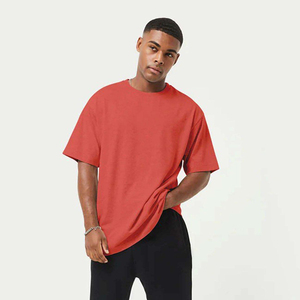 Heavyweight Cotton Unisex T-shirt Oversize Round Neck With Loose <b>Down</b> shoulder Casual Style Short Sleeve - Product Image 3