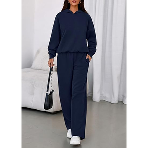 Conjunto de Sudadera Holgada y Pantalones Anchos para Mujer, Ropa Casual de Invierno, Conjunto Deportivo, Tela Suave de Mezcla de Algodón - Product Image 6