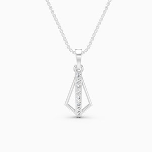 Pendentif géométrique avec diamants de laboratoire de 0,12 carat en or jaune 9 carats, or blanc, or rose - Product Image 1