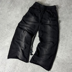 Pantalones Glory Custom 100% Algodón de Alto Gramaje, Estilo Vintage con Lavado Ácido, Dobladillo Deshilachado, Oversize, Estilo Apilado, Holgados, con Pedrería, Tipo Chándal - Product Image 2